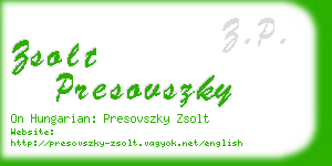 zsolt presovszky business card